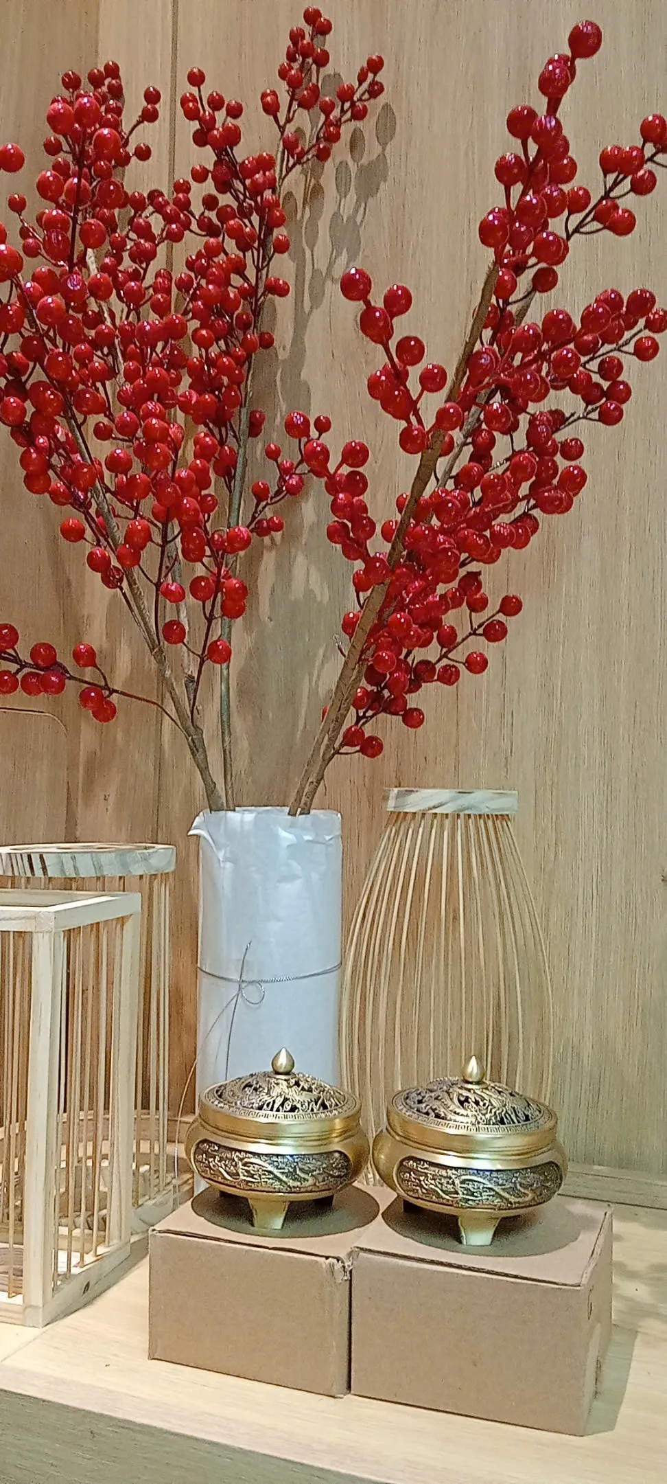 Brass Alloy Agarwood Incense Burner – Dragon Phoenix &amp; Koi Design (9.2 cm) | Vietnamese Oud Accessories